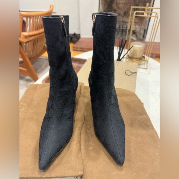 Gucci Canvas boots size 35 1/2 - Picture 1 of 16